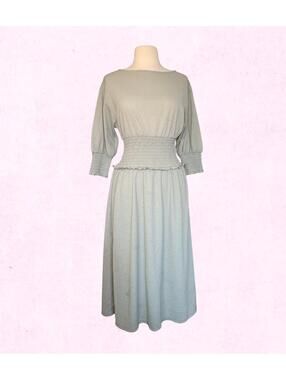 Anne Taylor Smocked Waist Midi Dress – Size PXS | Soft Minimalist Chic